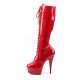 Platforms Knee Boots Pleaser DELIGHT-2023 Red patent