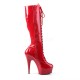 Platforms Knee Boots Pleaser DELIGHT-2023 Red patent