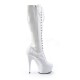 Platforms Knee Boots Pleaser DELIGHT-2023 White Patent