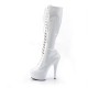 Platforms Knee Boots Pleaser DELIGHT-2023 White Patent